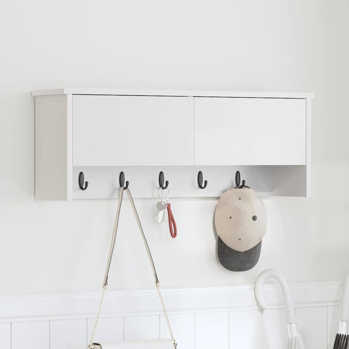 Vægmonteret Jakkeholder Vægmonteret Hvid 80 x 20 x 30 cm