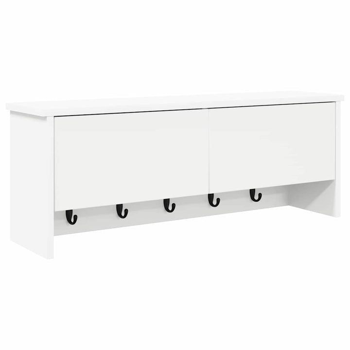 Vægmonteret Jakkeholder Vægmonteret Hvid 80 x 20 x 30 cm