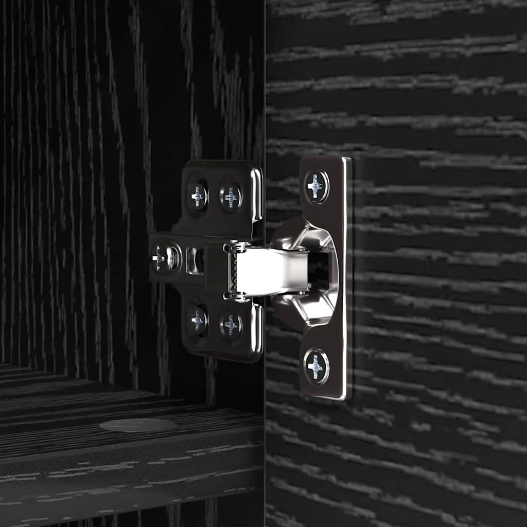 Vægmonteret Jakkeholder Vægmonteret Sort eg 80 x 20 x 30 cm