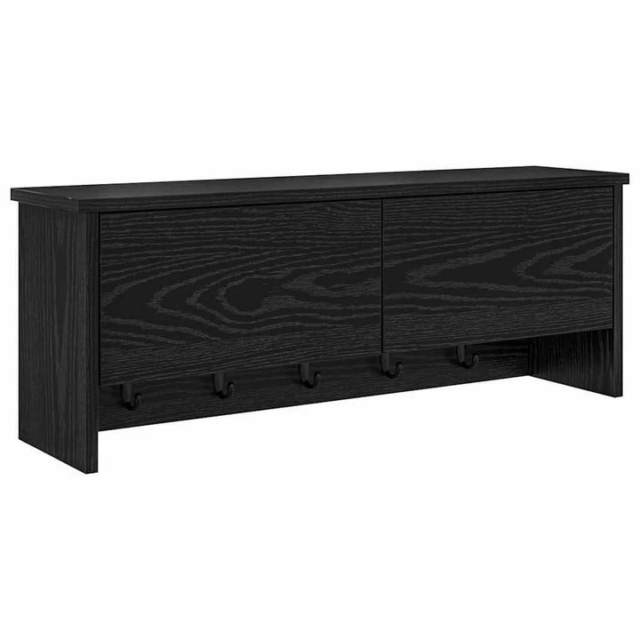 Vægmonteret Jakkeholder Vægmonteret Sort eg 80 x 20 x 30 cm