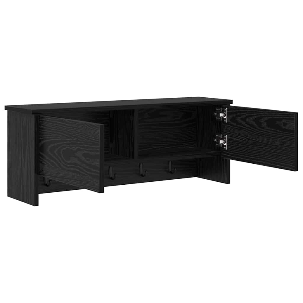 Vægmonteret Jakkeholder Vægmonteret Sort eg 80 x 20 x 30 cm
