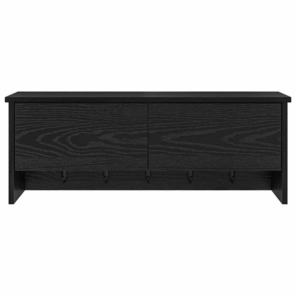 Vægmonteret Jakkeholder Vægmonteret Sort eg 80 x 20 x 30 cm