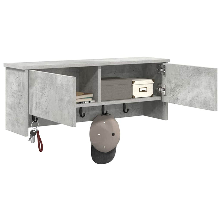 Vægmonteret Jakkeholder Vægmonteret Beton Grå 80 x 20 x 30 cm
