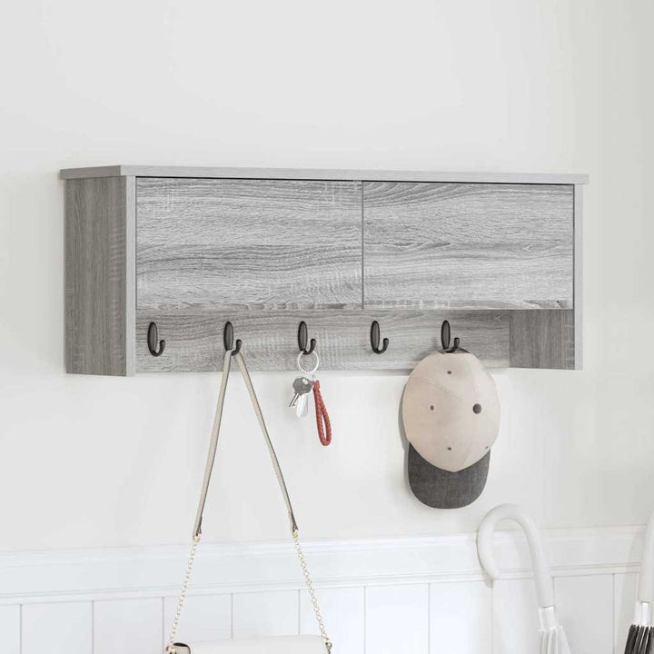 Vægmonteret Jakkeholder Vægmonteret Grå Sonoma 80 x 20 x 30 cm