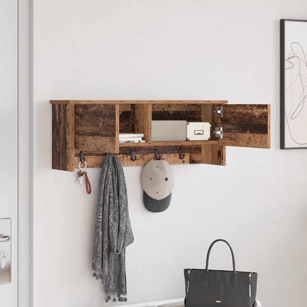 Vægmonteret Jakkeholder Vægmonteret Gammelt træ 80 x 20 x 30 cm