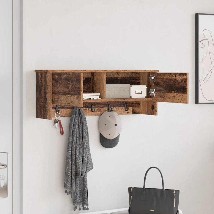 Vægmonteret Jakkeholder Vægmonteret Gammelt træ 80 x 20 x 30 cm