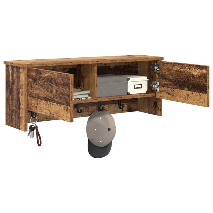 Vægmonteret Jakkeholder Vægmonteret Gammelt træ 80 x 20 x 30 cm