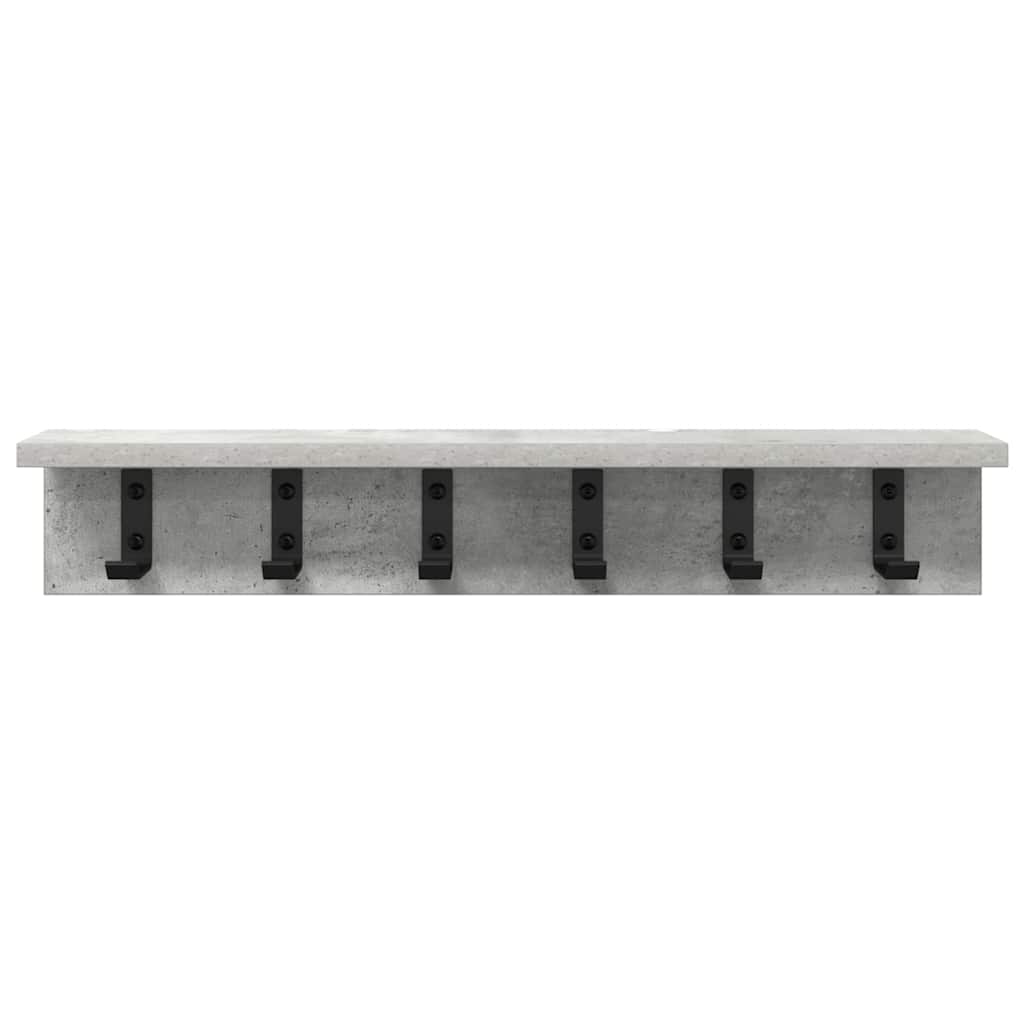 Vægmonteret Jakkeholder Beton Grå 60 x 10,5 x 10,5 cm