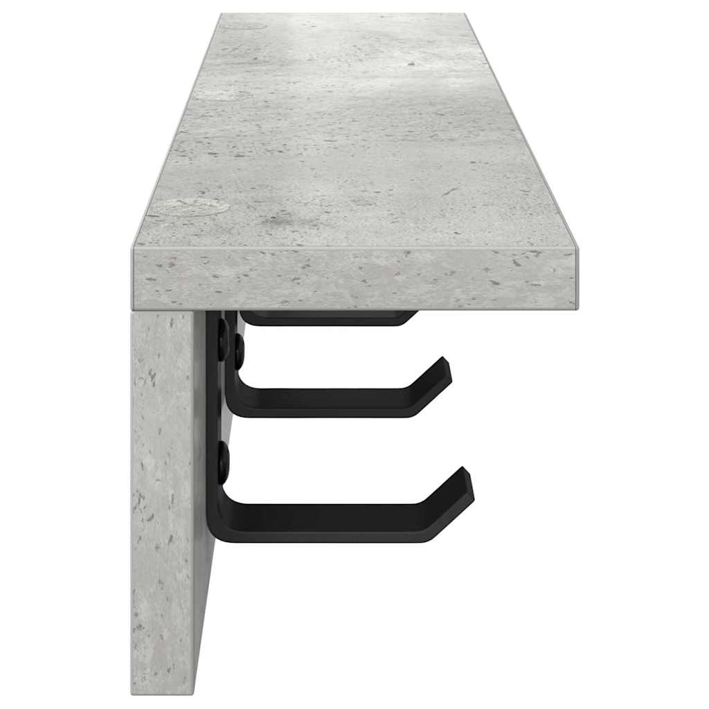 Vægmonteret Jakkeholder Beton Grå 60 x 10,5 x 10,5 cm