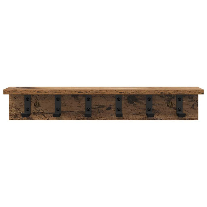 Vægmonteret Jakkeholder Gammelt træ 60 x 10,5 x 10,5 cm