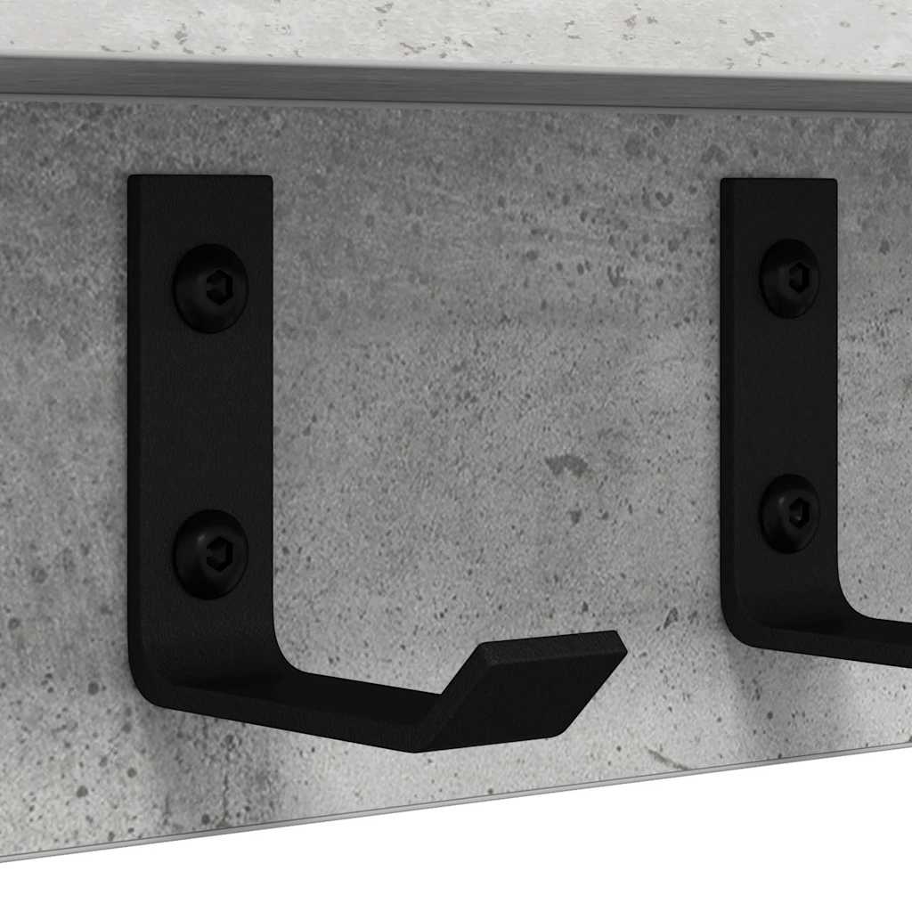Vægmonteret Jakkeholder Beton Grå 80 x 10,5 x 10,5 cm