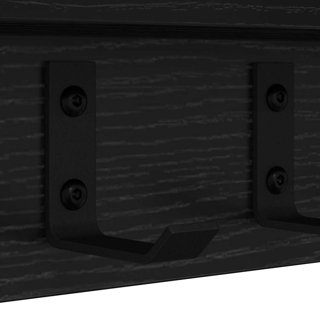 Vægmonteret Jakkeholder Sort eg 100 x 10,5 x 10,5 cm