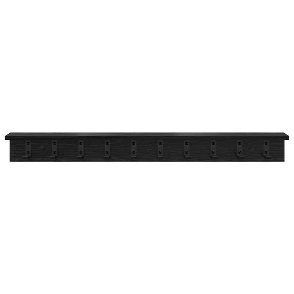 Vægmonteret Jakkeholder Sort eg 100 x 10,5 x 10,5 cm