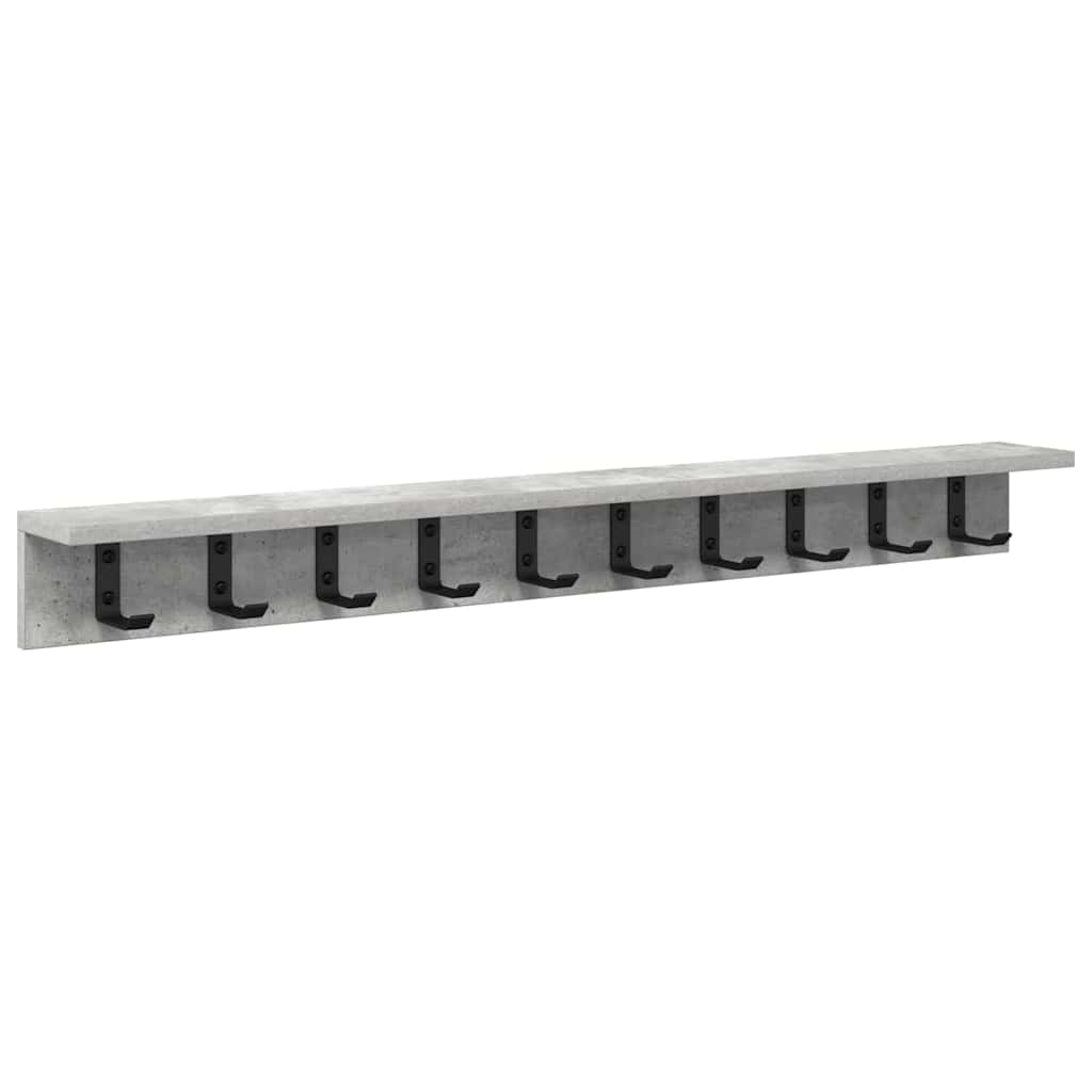 Vægmonteret Jakkeholder Beton Grå 100 x 10,5 x 10,5 cm