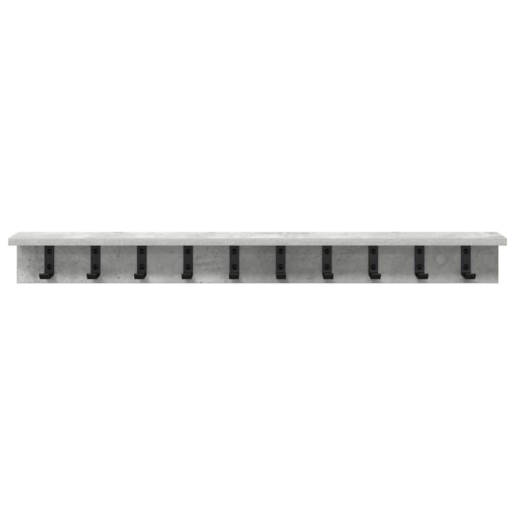 Vægmonteret Jakkeholder Beton Grå 100 x 10,5 x 10,5 cm