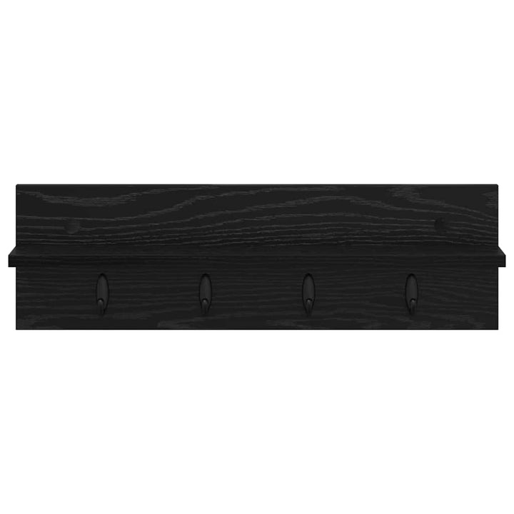 Vægmonteret Jakkeholder Vægmonteret Sort eg 60 x 10,5 x 18 cm