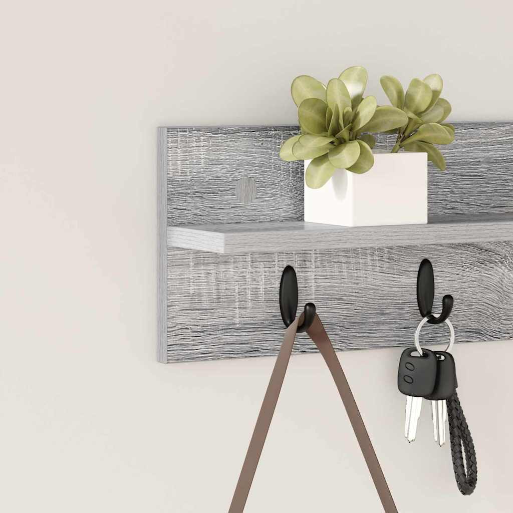 Vægmonteret Jakkeholder Grå Sonoma 60 x 10,5 x 18 cm