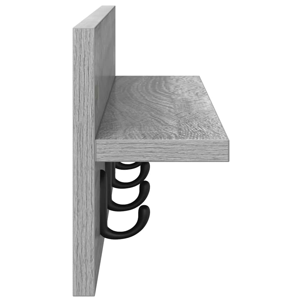 Vægmonteret Jakkeholder Grå Sonoma 60 x 10,5 x 18 cm