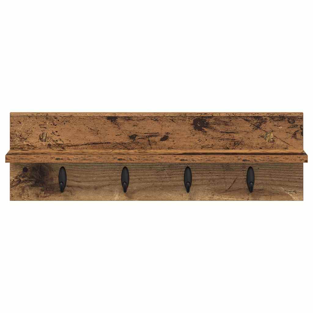 Vægmonteret Jakkeholder Gammelt træ 60 x 10,5 x 18 cm