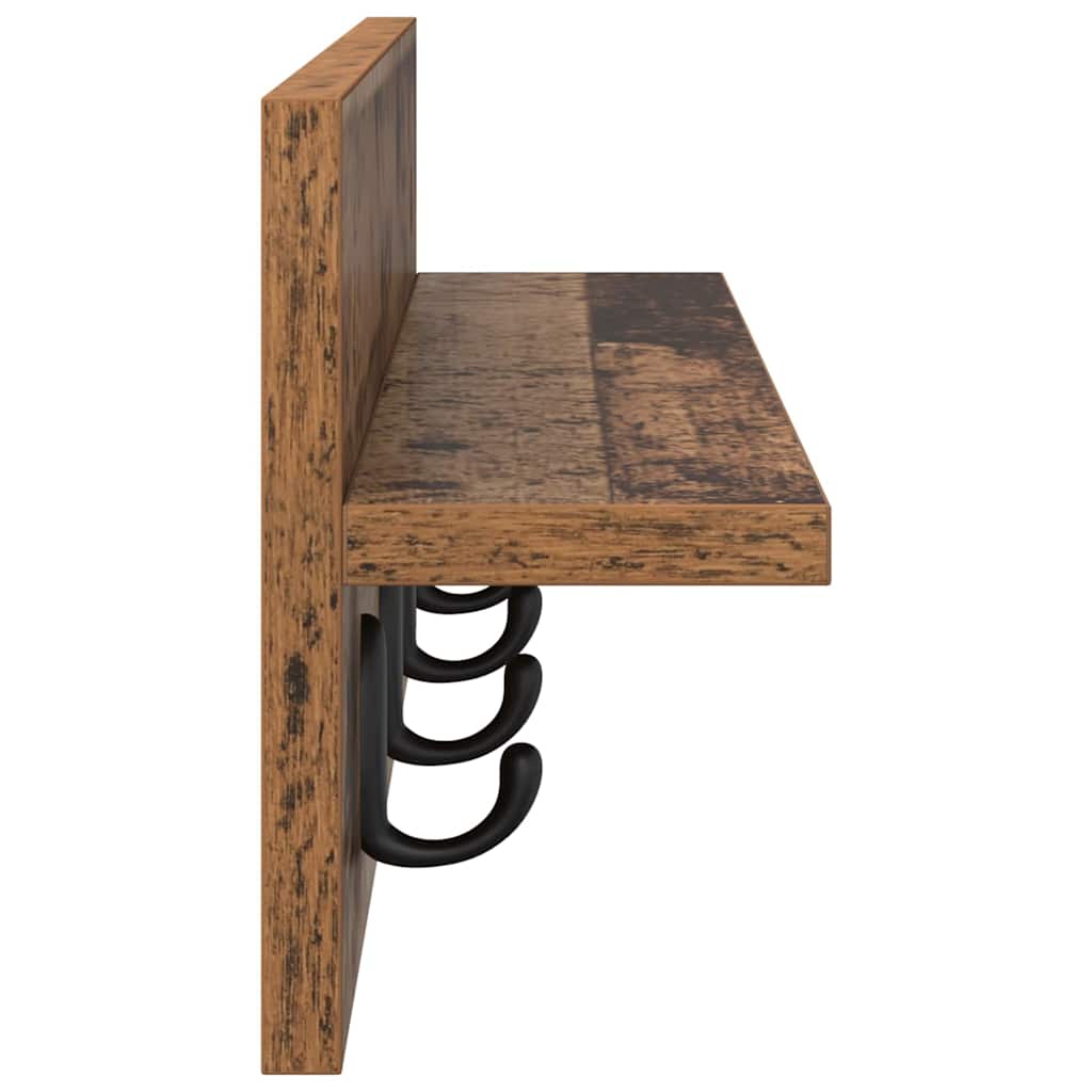 Vægmonteret Jakkeholder Gammelt træ 60 x 10,5 x 18 cm