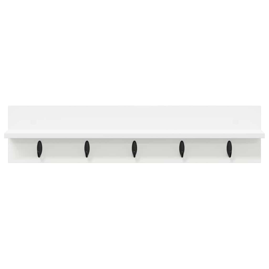 Vægmonteret Jakkeholder Hvid 80 x 10,5 x 18 cm Konstrueret træ