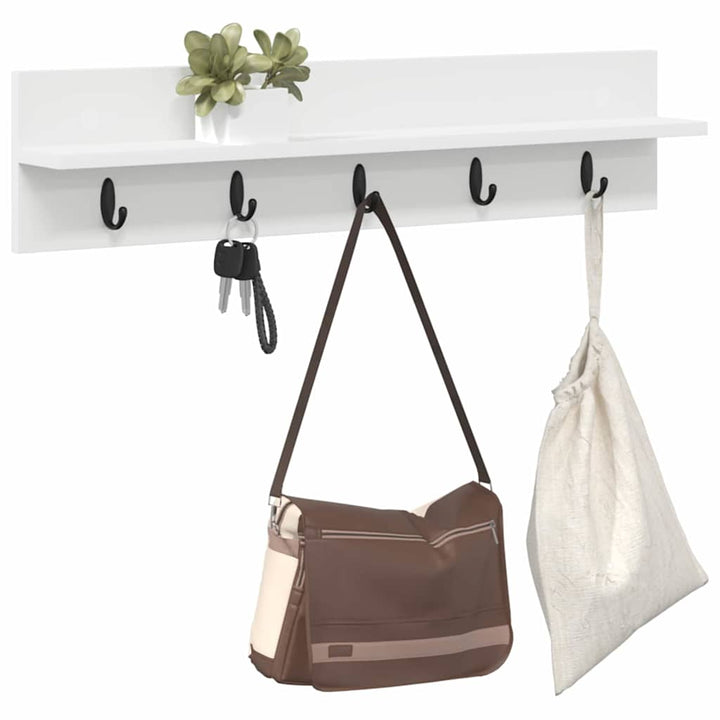 Vægmonteret Jakkeholder Hvid 80 x 10,5 x 18 cm Konstrueret træ