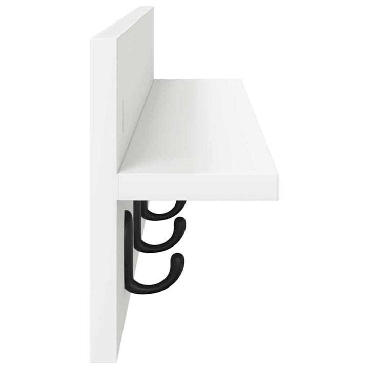 Vægmonteret Jakkeholder Hvid 80 x 10,5 x 18 cm Konstrueret træ