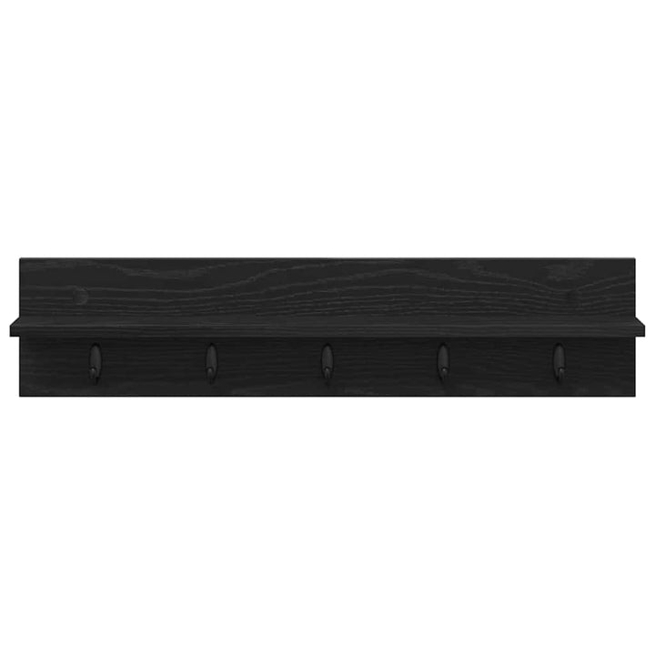 Vægmonteret Jakkeholder Vægmonteret Sort eg 80 x 10,5 x 18 cm