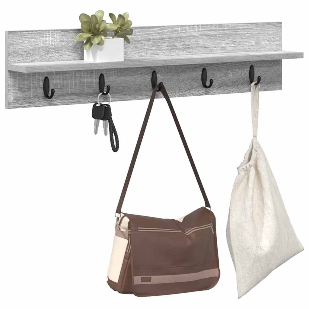 Vægmonteret Jakkeholder Grå Sonoma 80 x 10,5 x 18 cm