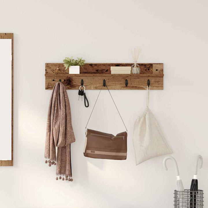 Vægmonteret Jakkeholder Gammelt træ 80 x 10,5 x 18 cm