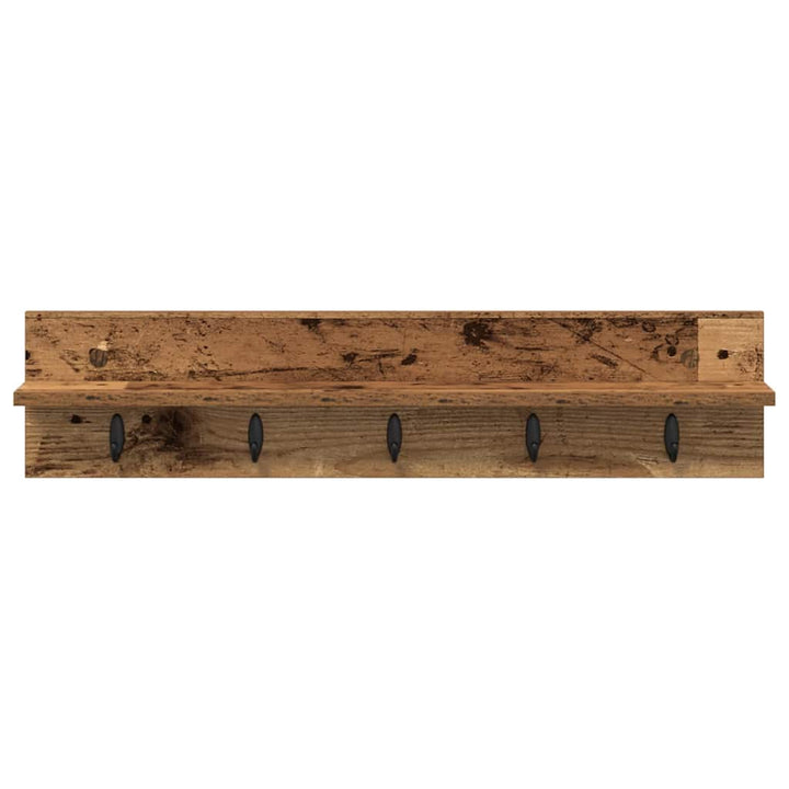Vægmonteret Jakkeholder Gammelt træ 80 x 10,5 x 18 cm