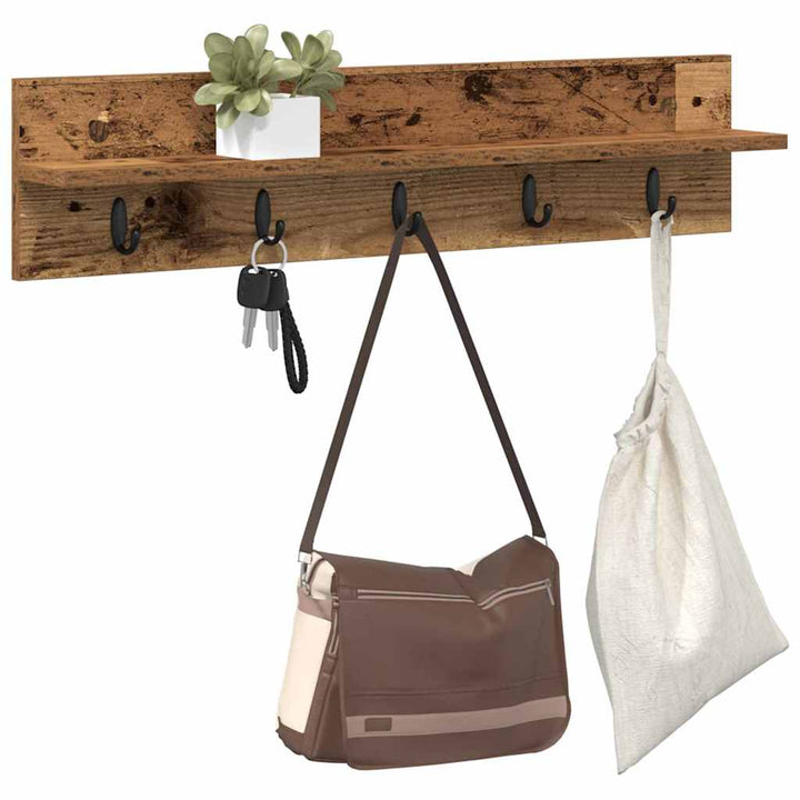 Vægmonteret Jakkeholder Gammelt træ 80 x 10,5 x 18 cm