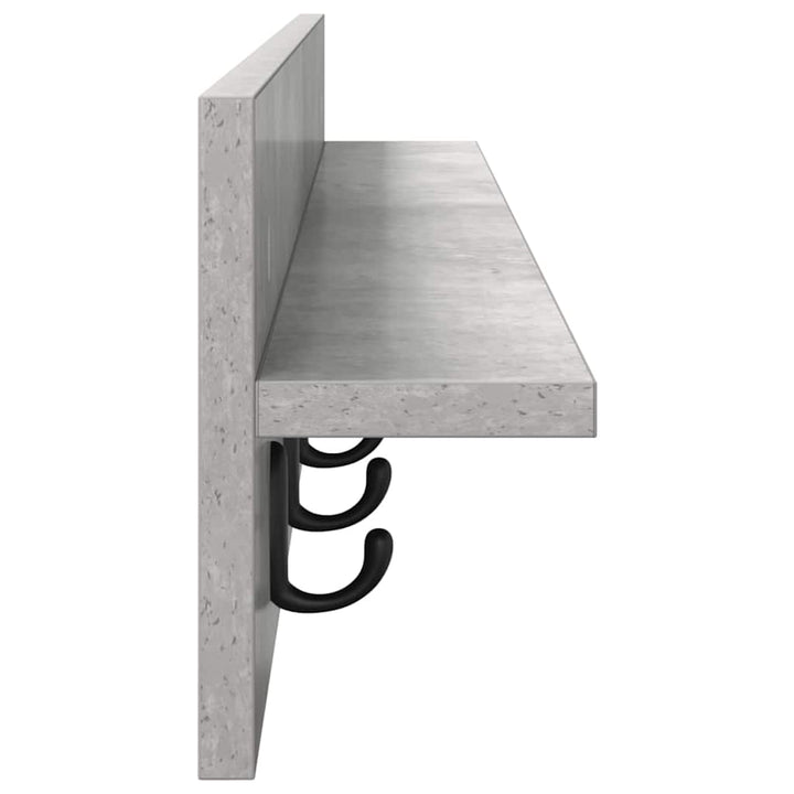 Vægmonteret Jakkeholder Beton Grå 100 x 10,5 x 18 cm