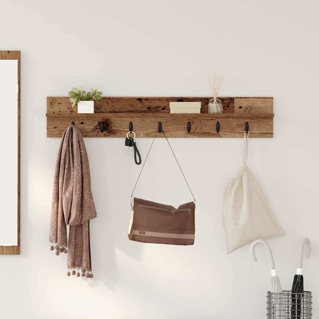 Vægmonteret Jakkeholder Vægmonteret Gammelt træ Konstrueret træ