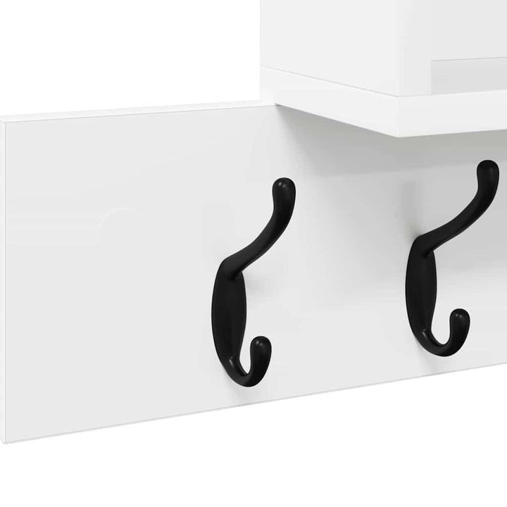 Vægmonteret Jakkeholder Hvid 100 x 12 x 43,5 cm Konstrueret træ