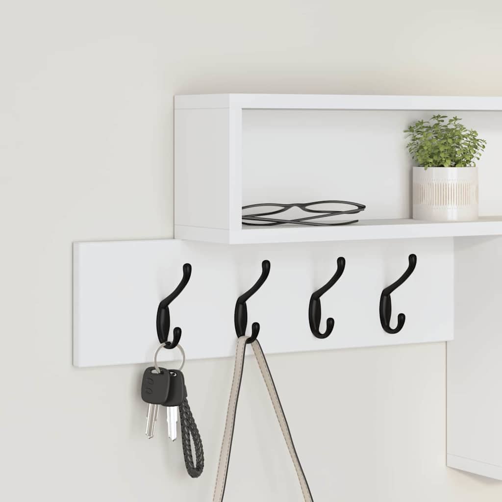 Vægmonteret Jakkeholder Hvid 100 x 12 x 43,5 cm Konstrueret træ
