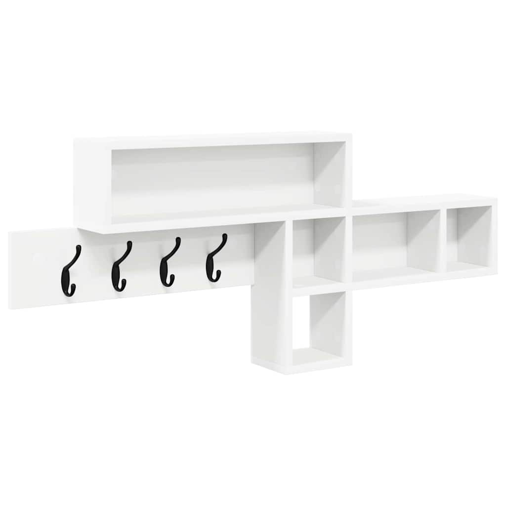 Vægmonteret Jakkeholder Hvid 100 x 12 x 43,5 cm Konstrueret træ