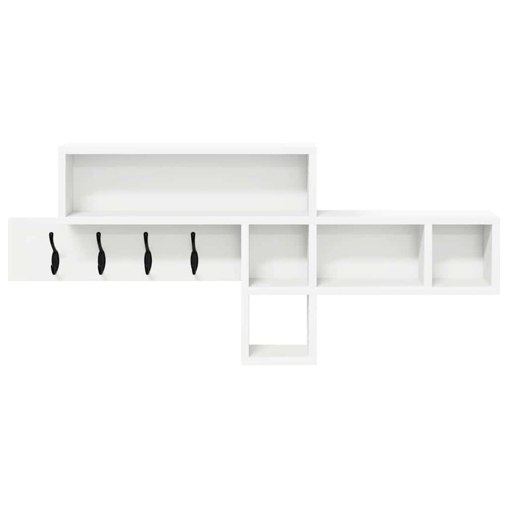 Vægmonteret Jakkeholder Hvid 100 x 12 x 43,5 cm Konstrueret træ