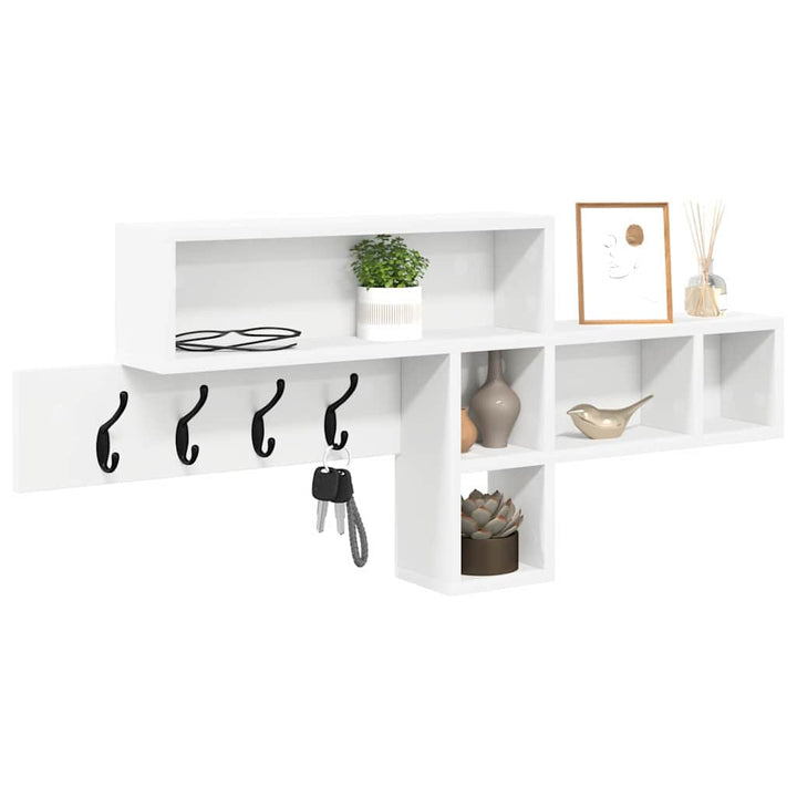 Vægmonteret Jakkeholder Hvid 100 x 12 x 43,5 cm Konstrueret træ