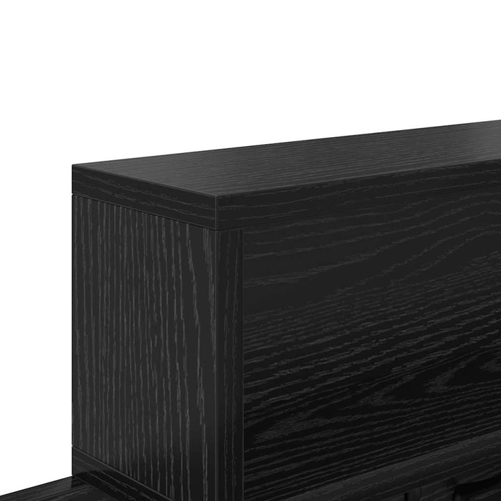 Vægmonteret Jakkeholder med hylde Sort eg 100 x 12 x 43,5 cm