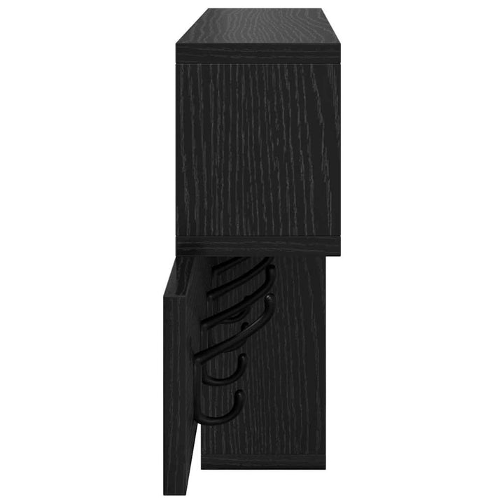 Vægmonteret Jakkeholder med hylde Sort eg 100 x 12 x 43,5 cm