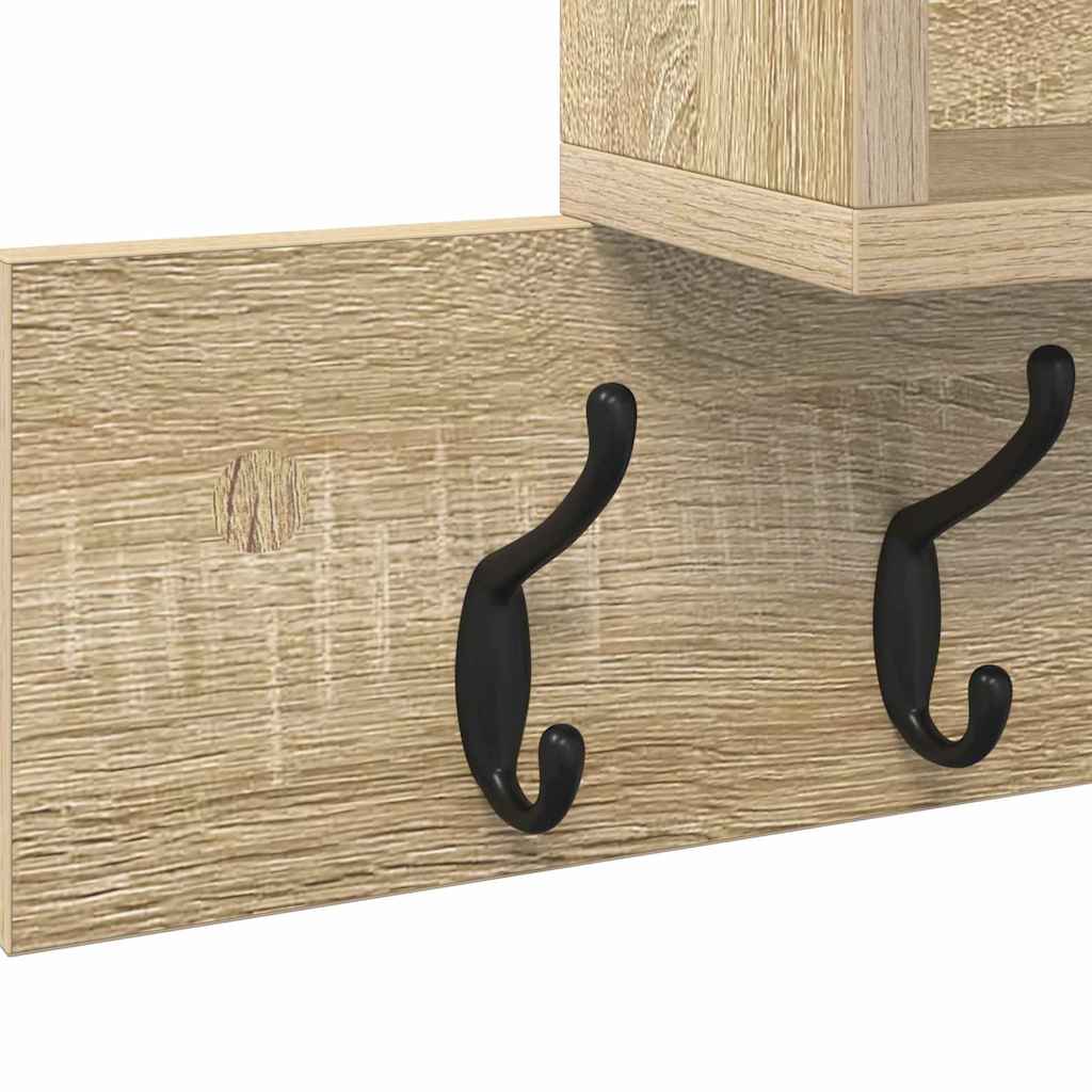 Vægmonteret Jakkeholder med hylde Sonoma eg 100 x 12 x 43,5 cm