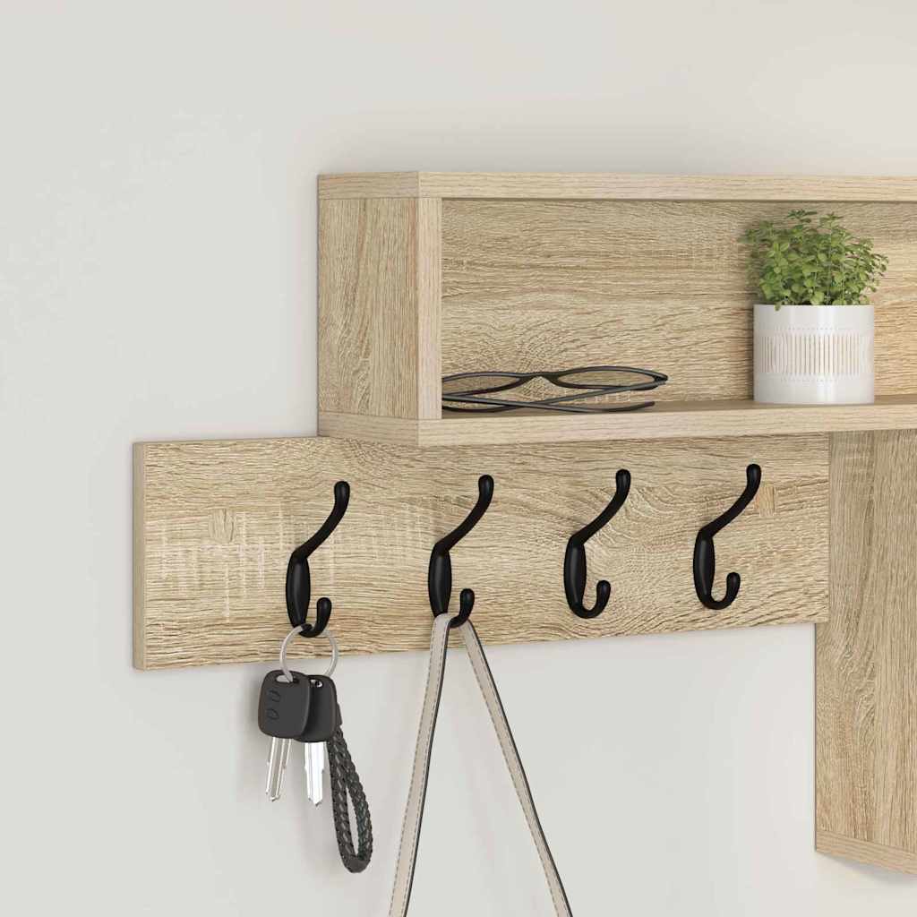 Vægmonteret Jakkeholder med hylde Sonoma eg 100 x 12 x 43,5 cm