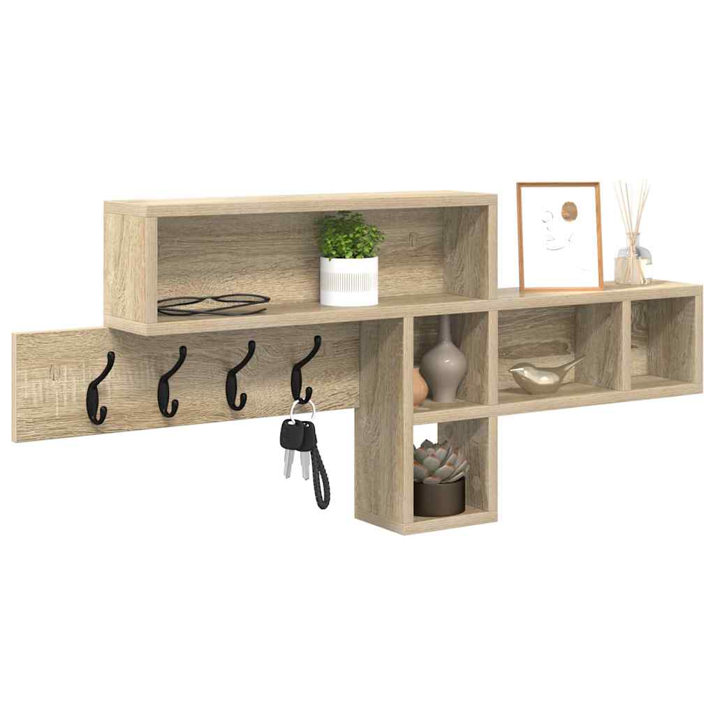 Vægmonteret Jakkeholder med hylde Sonoma eg 100 x 12 x 43,5 cm