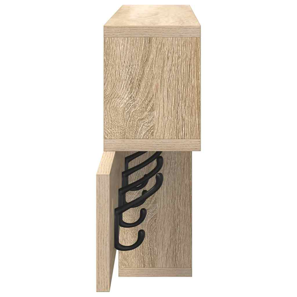 Vægmonteret Jakkeholder med hylde Sonoma eg 100 x 12 x 43,5 cm