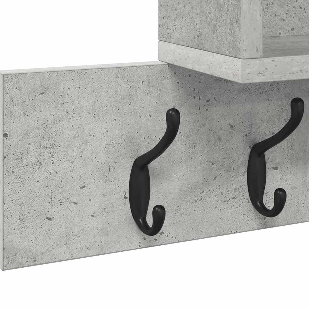 Vægmonteret Jakkeholder med hylde Beton Grå 100 x 12 x 43,5 cm