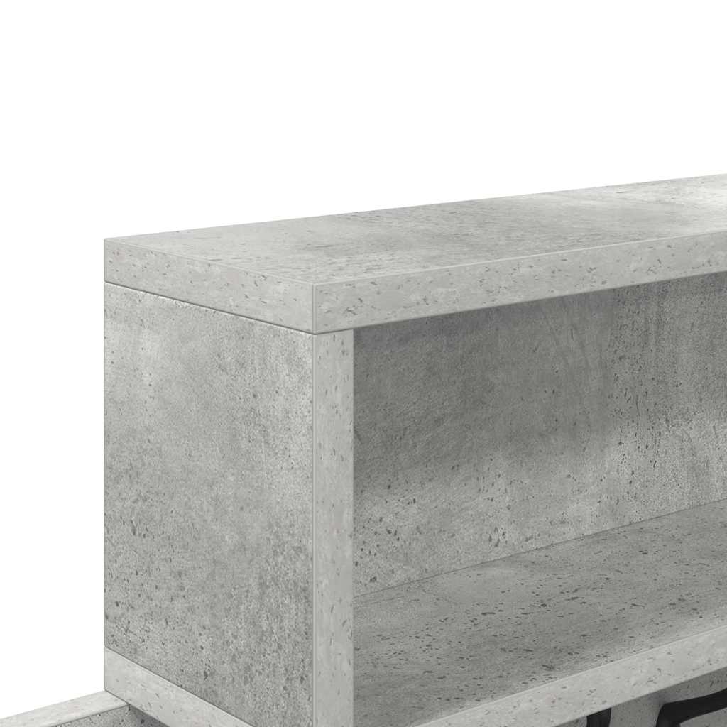 Vægmonteret Jakkeholder med hylde Beton Grå 100 x 12 x 43,5 cm