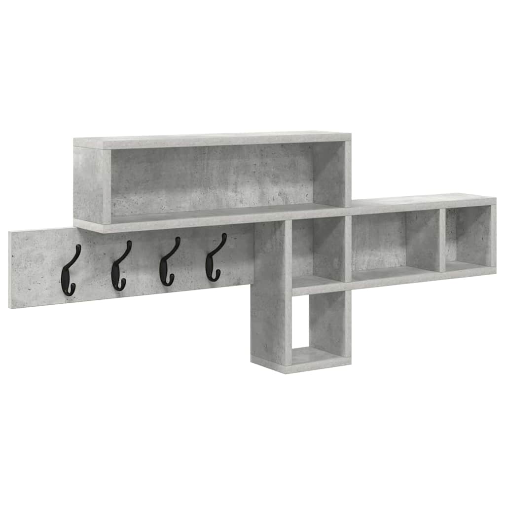 Vægmonteret Jakkeholder med hylde Beton Grå 100 x 12 x 43,5 cm