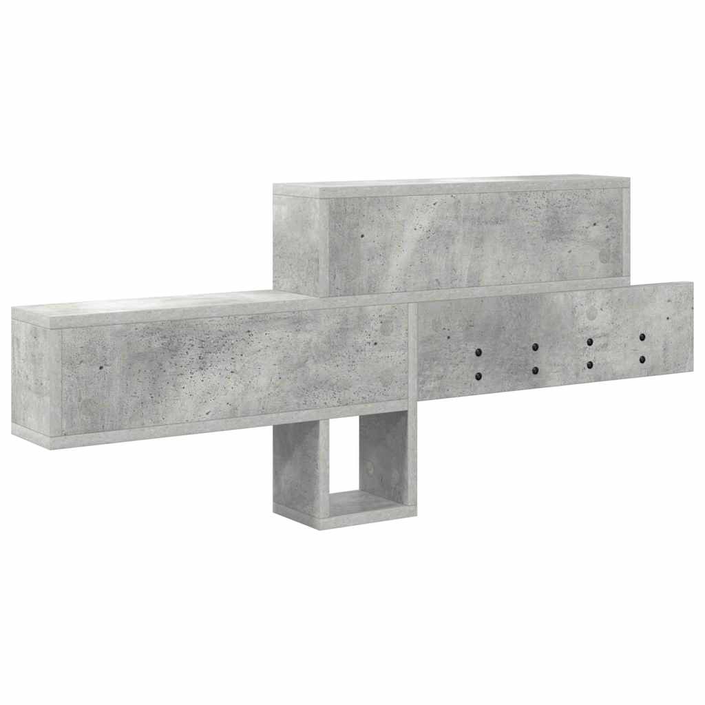 Vægmonteret Jakkeholder med hylde Beton Grå 100 x 12 x 43,5 cm