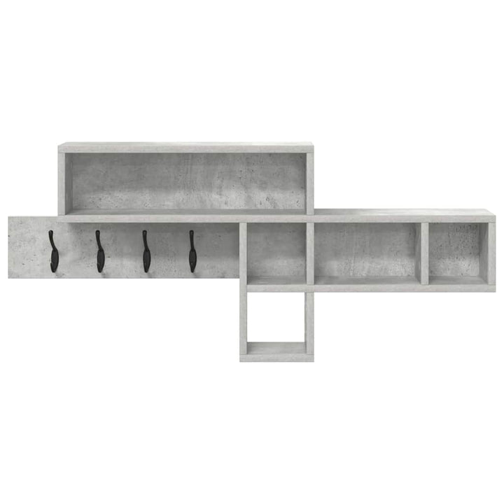 Vægmonteret Jakkeholder med hylde Beton Grå 100 x 12 x 43,5 cm